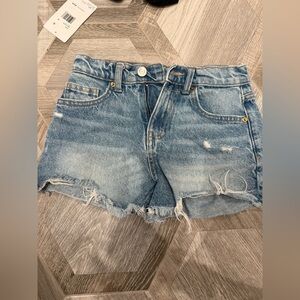 Zara Light Blue Distressed Jean Shorts